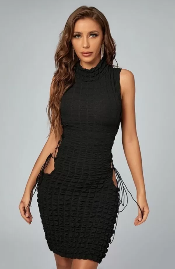 Raven Hollow Out Mini Dress - Image 3