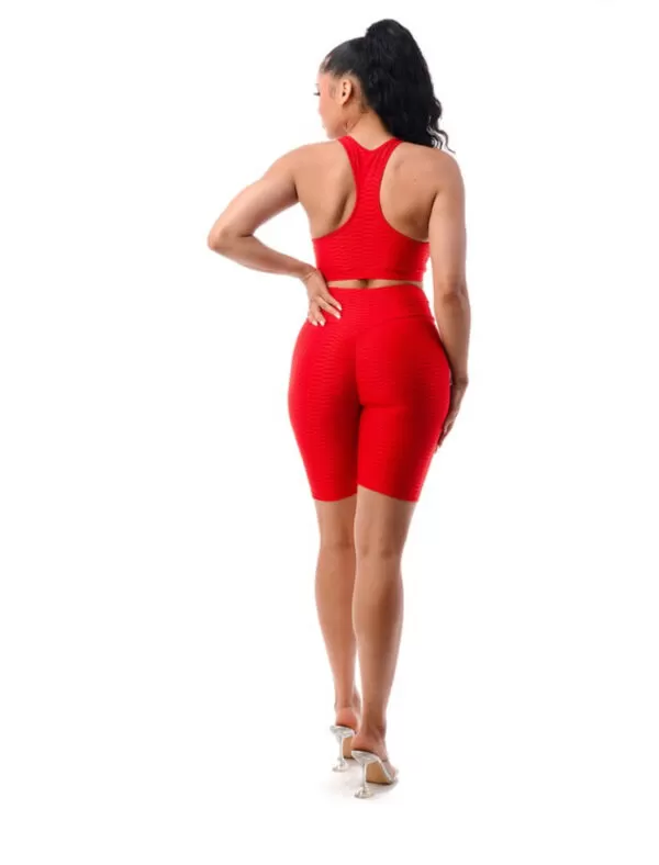 Honey Comb Racer Back Biker Short Set - Image 2