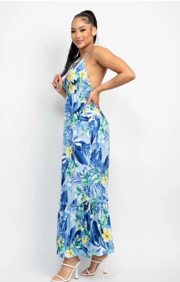 Blue Spring Ruffle Maxi - Image 4